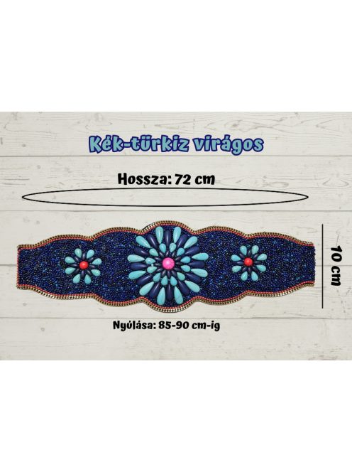 Kék-türkiz virágos