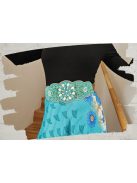 Türkiz-zöld virágos