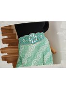 Türkiz-zöld virágos