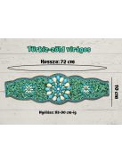 Türkiz-zöld virágos